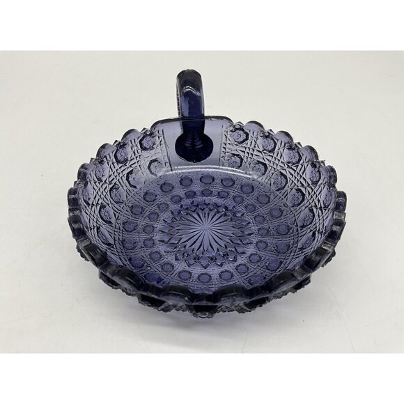 Pressed Glass Vintage Purple Nappy Dish Bowl Collectible Early Glass MCM - Picture 11 of 16